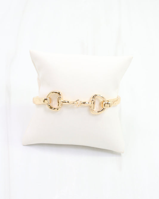 Edith Horsebit Spring Cuff Bracelet Gold