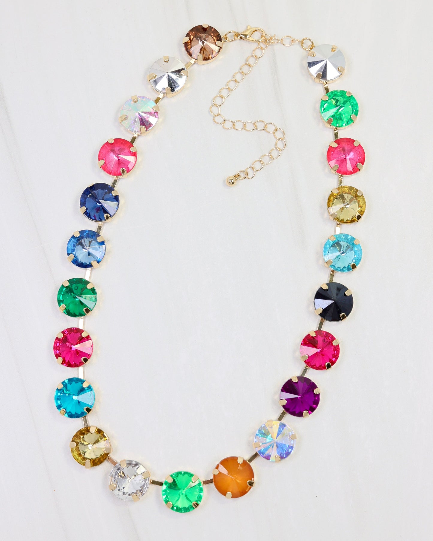 Shalimar Medium Rhinestone Necklace Dark Multi