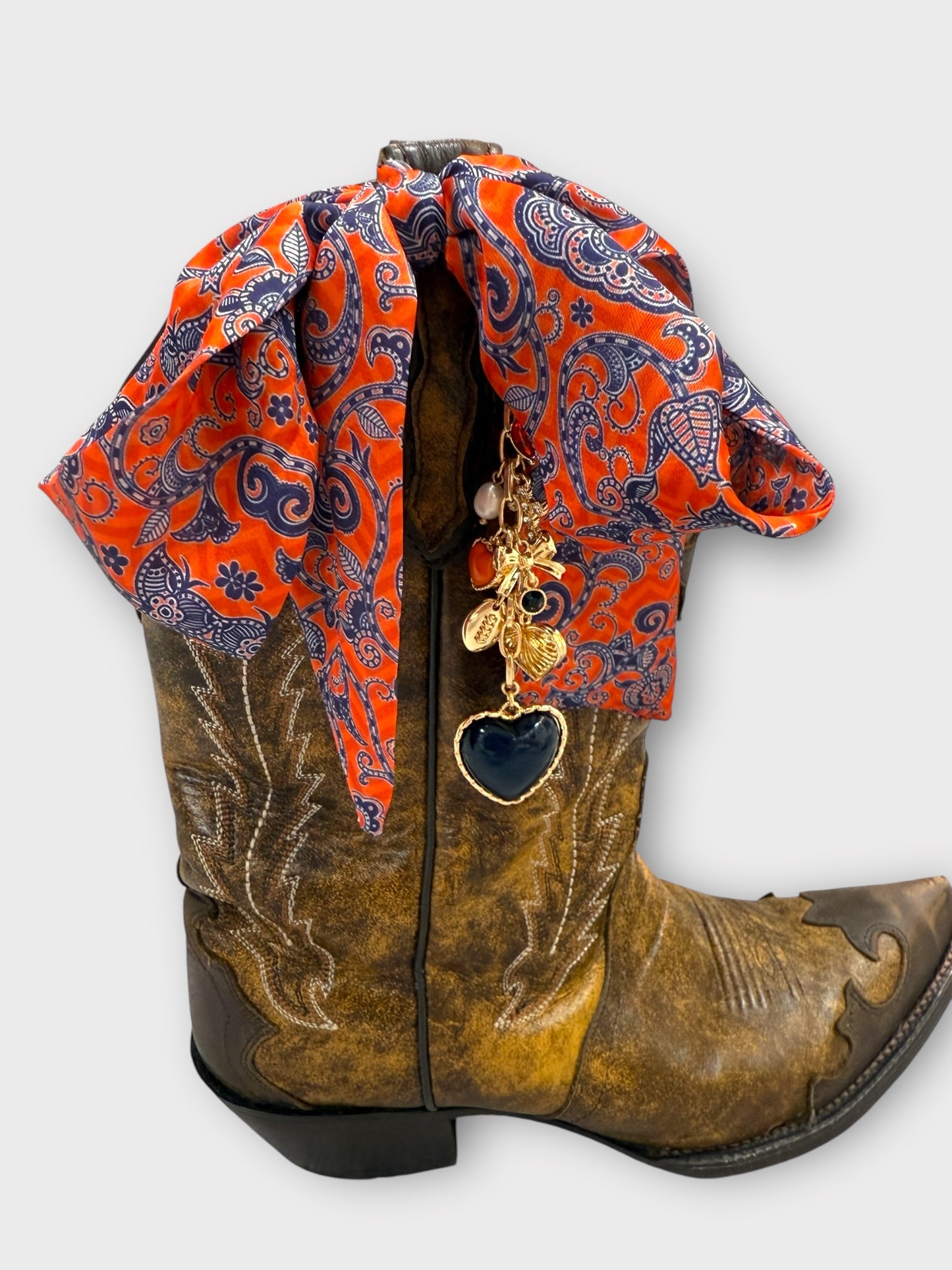 Boot Bundle Orange & Blue Paisley