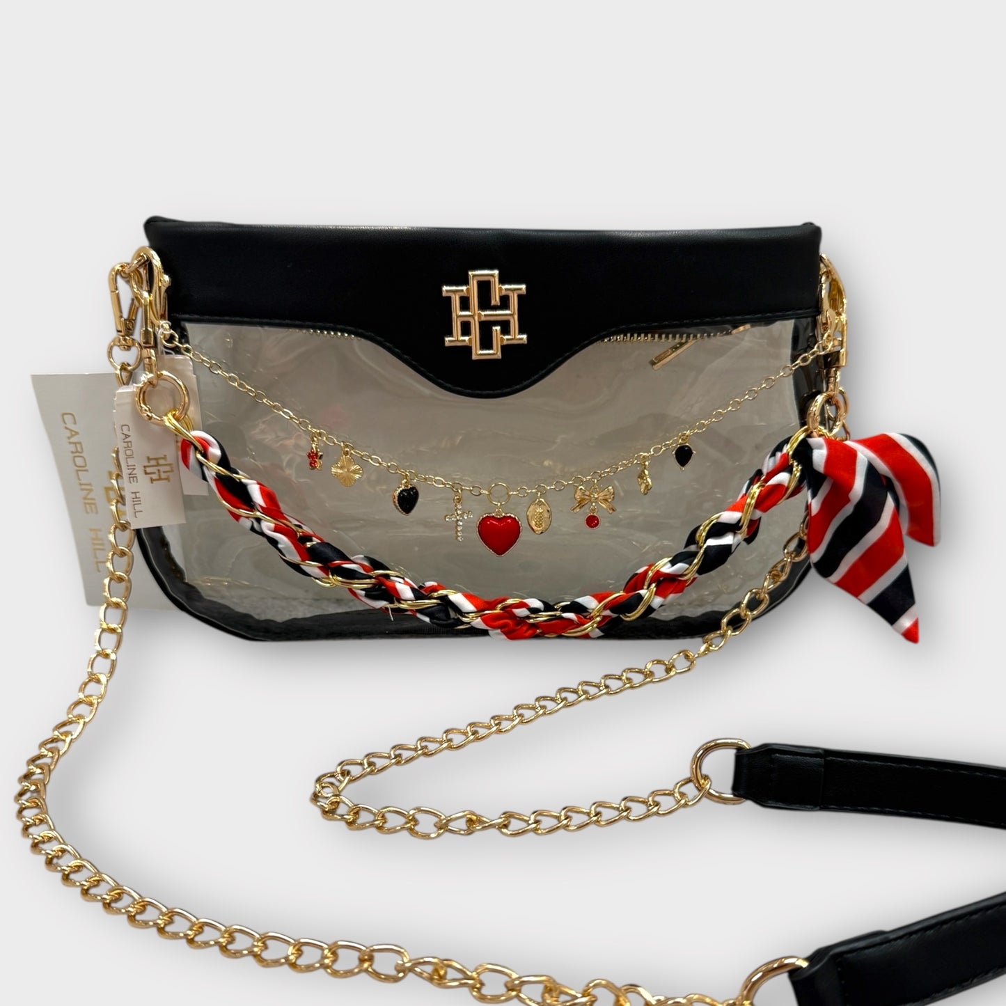 Red Black Stripe Clear Bag Bundle