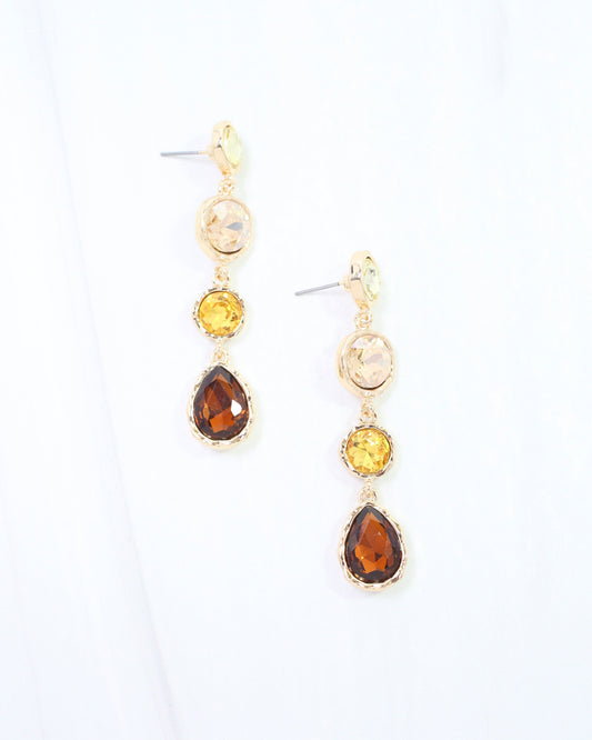 Sailish Linear Crystal Dangle Earring Topaz