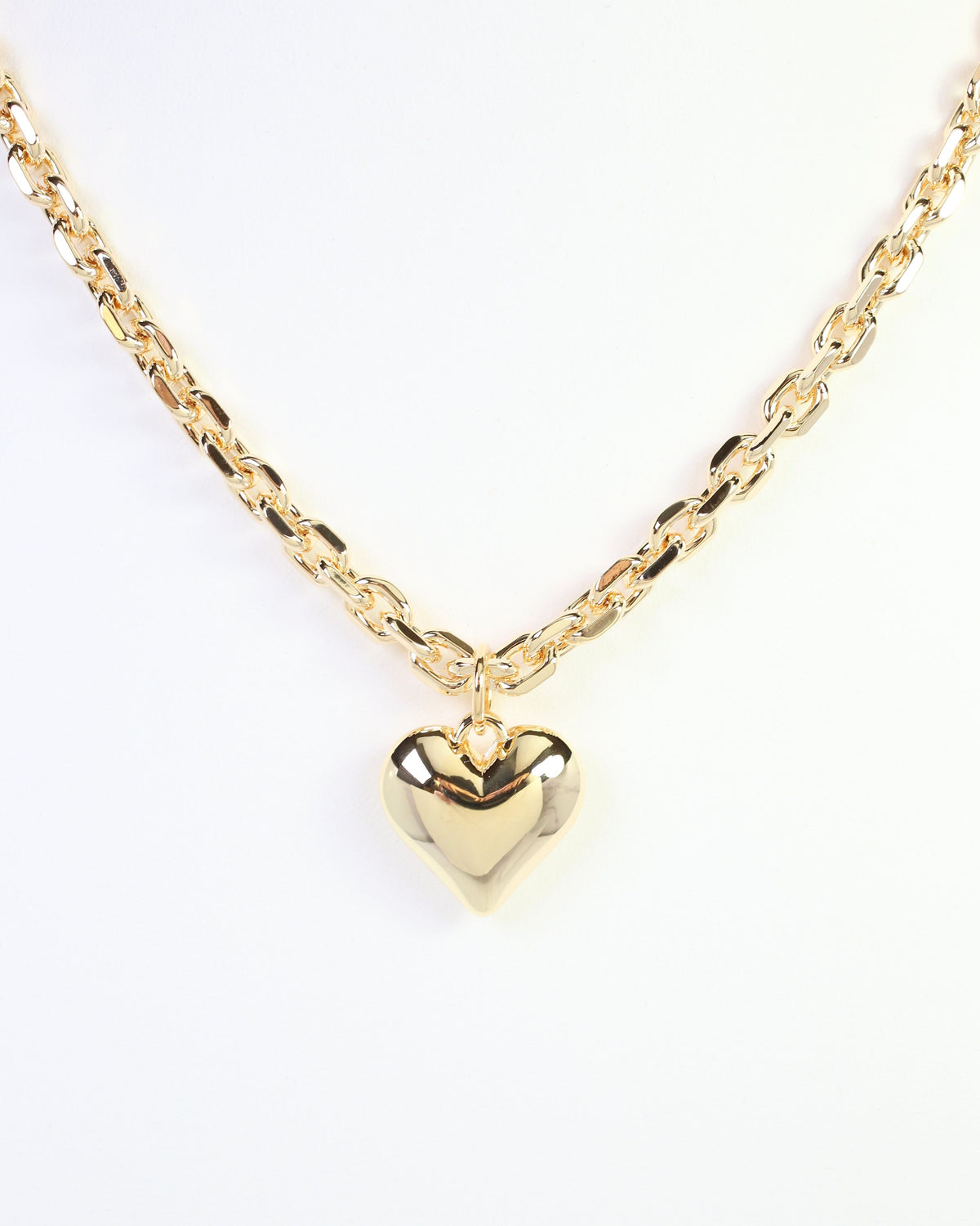 Peyton Small Puffy Heart Necklace WR Gold