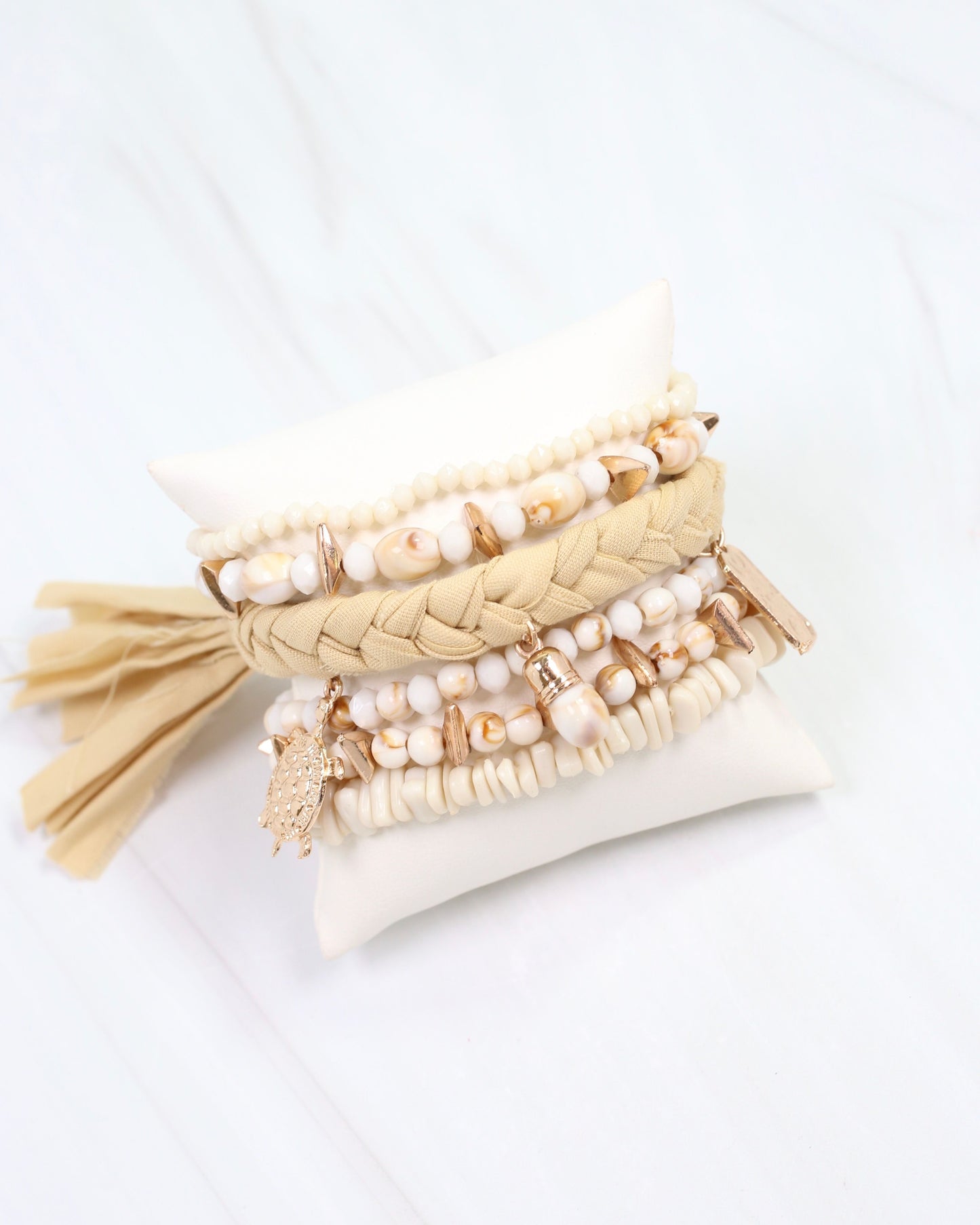Tiffin Beaded Stretch Bracelet Natural