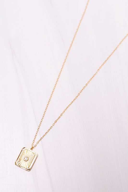 Cillian Plate Necklace Gold