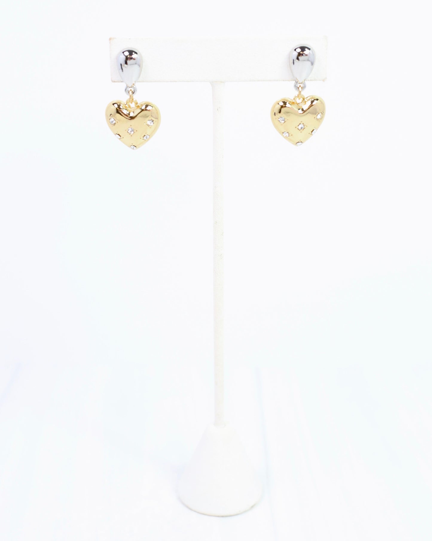 Tessa Heart Drop Stud Gold-Silver