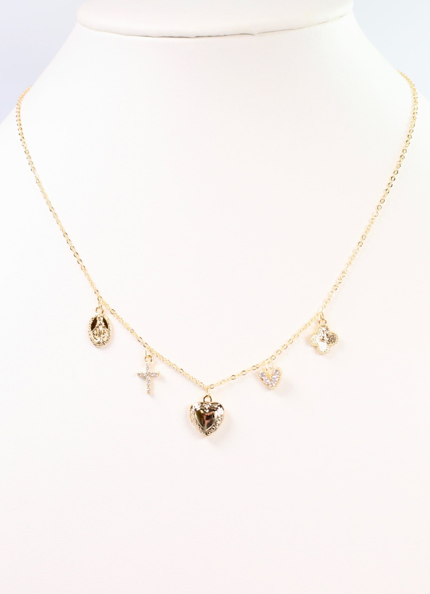 Clarence Charm Necklace Gold