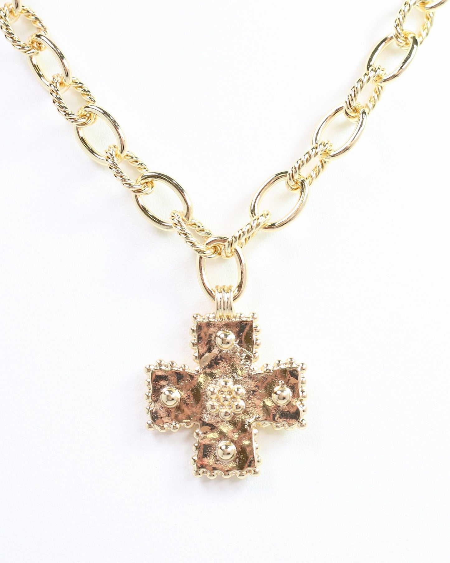 Murray Cross Charm Necklace Gold