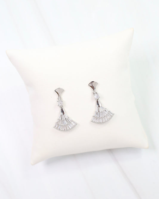 Cabrits CZ Fan Drop Earring Silver