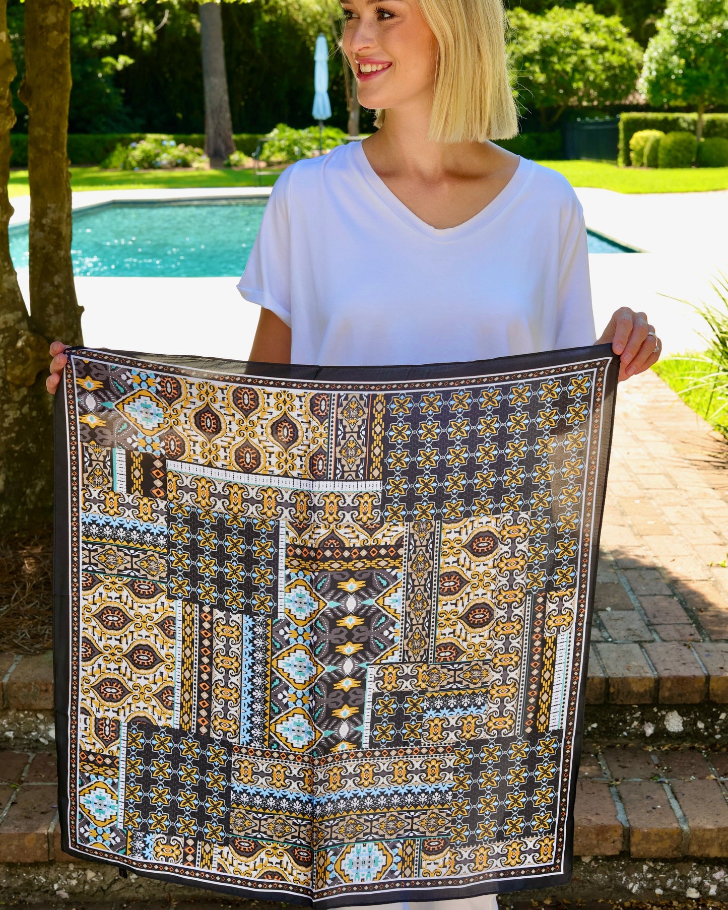 Patrician Printed Scarf Blue