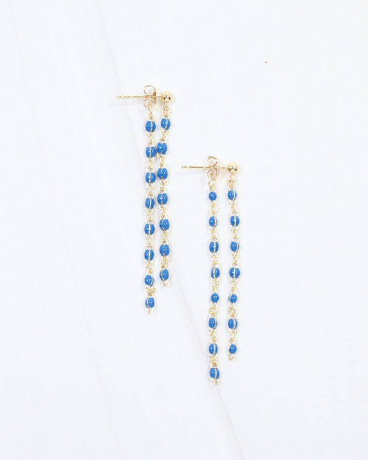 LuLu Chain Drop Earring Navy