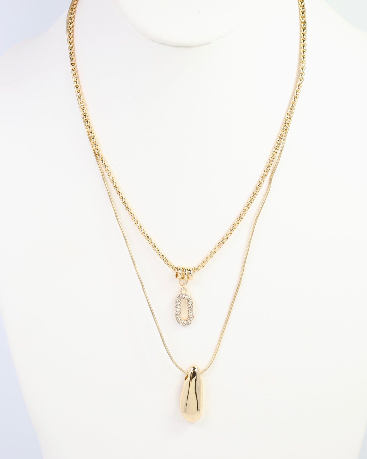 Greenwich Layered Pendant Necklace Gold