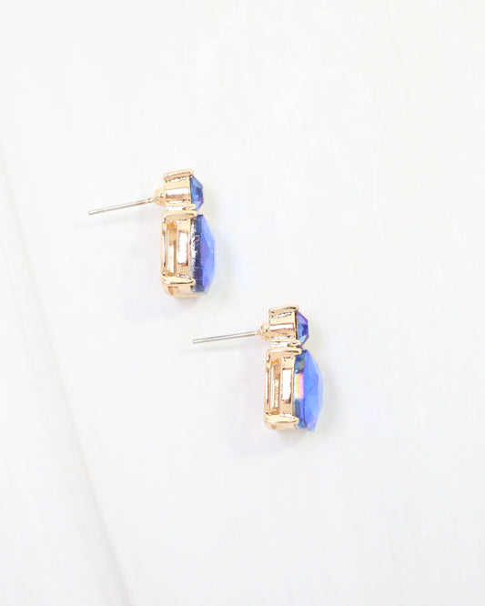 Roxanne Rhinestone Post Earring Blue AB