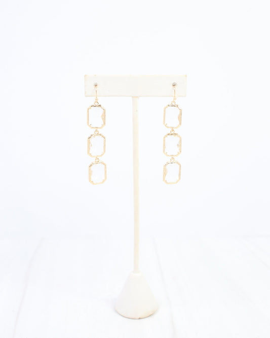 Sabrina Square Dangle Earring WR Gold