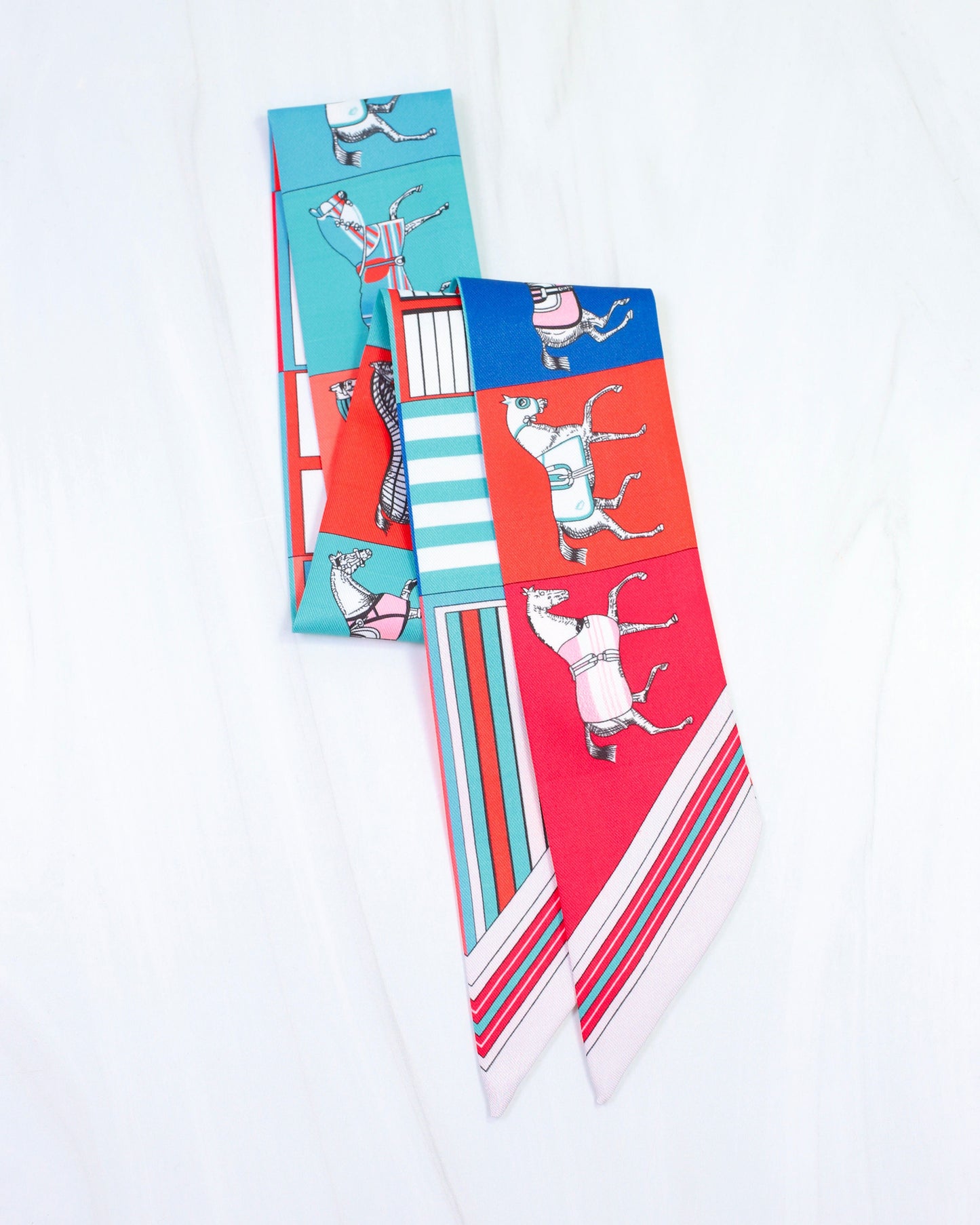 Devyn Horse Scarf Blue Multi