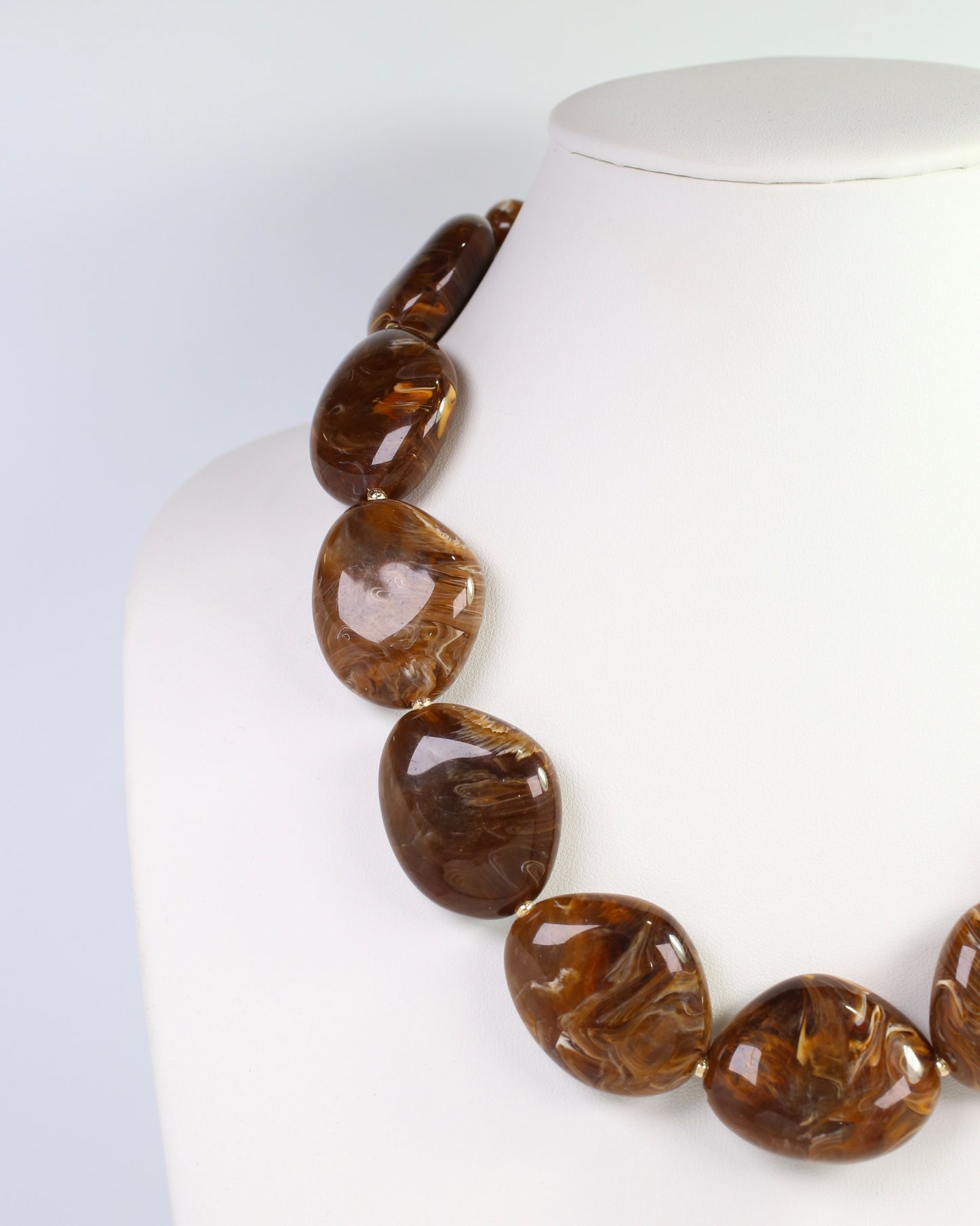 Bowlie Chunky Marble Necklace Brown