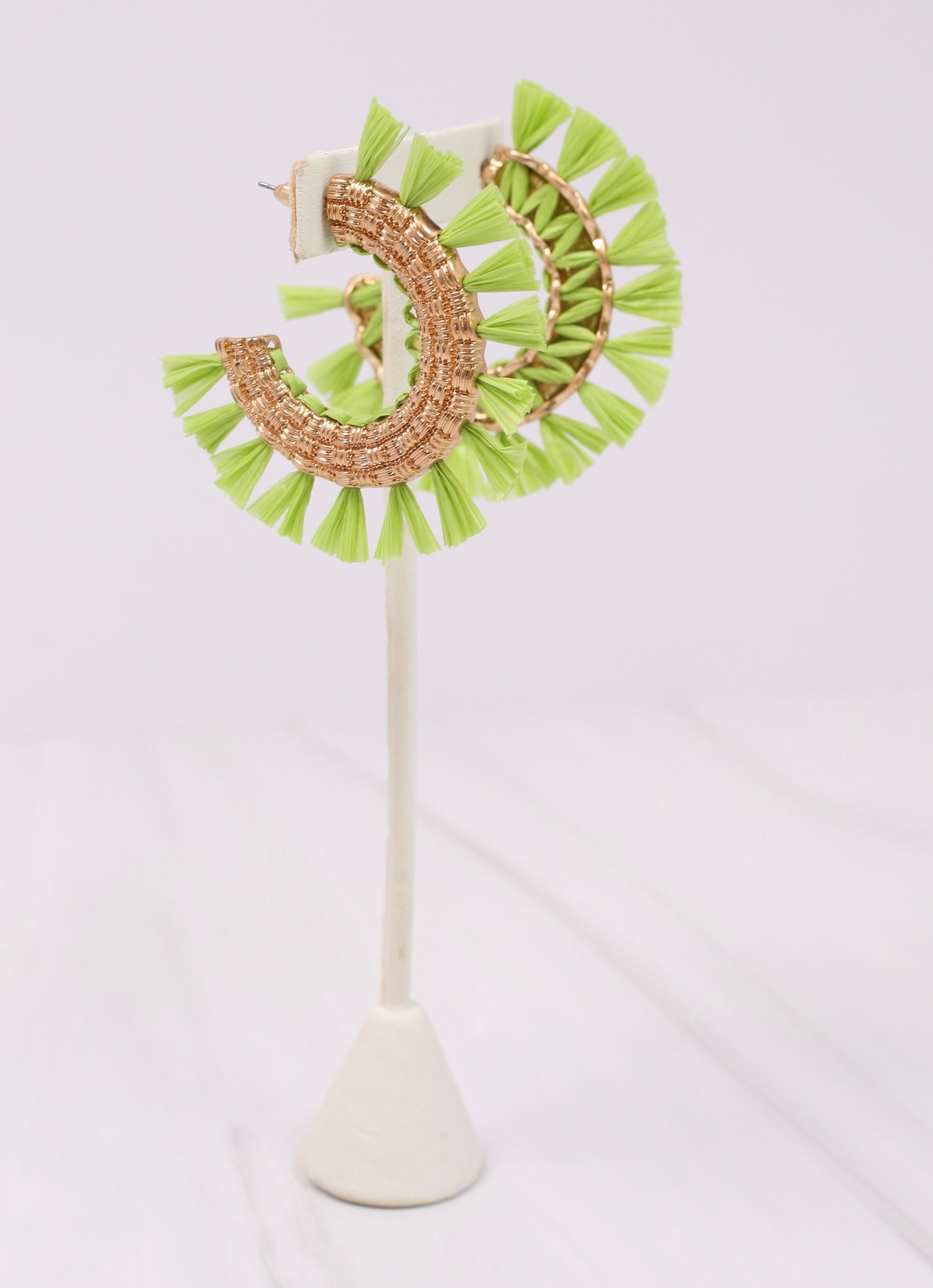 Martine Tassel Hoop Earring LIME GREEN