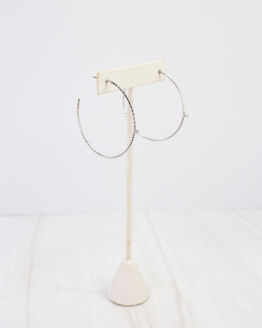 Watertown Textured Hoop Earring Silver