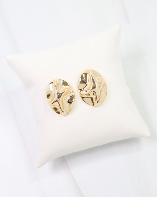 Liverpool Oval Post Earring Gold