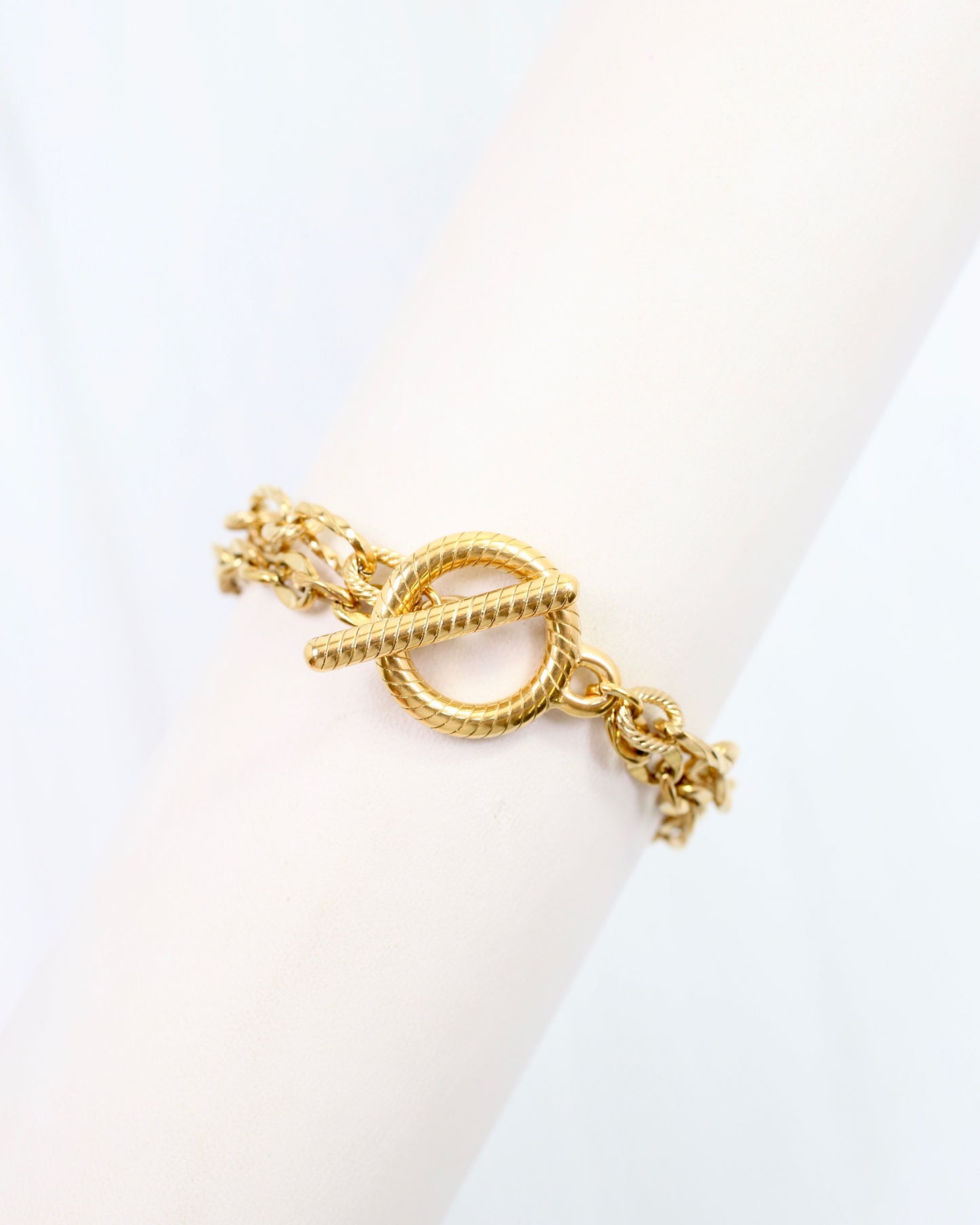 Kennon Double Strand Link Bracelet WP Gold