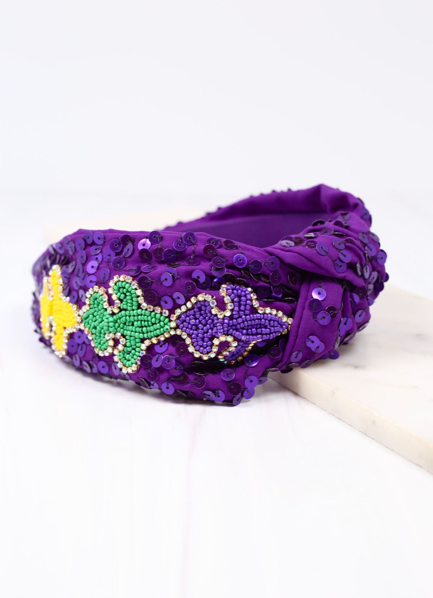 Life of the Mardi Sequin Headband PURPLE