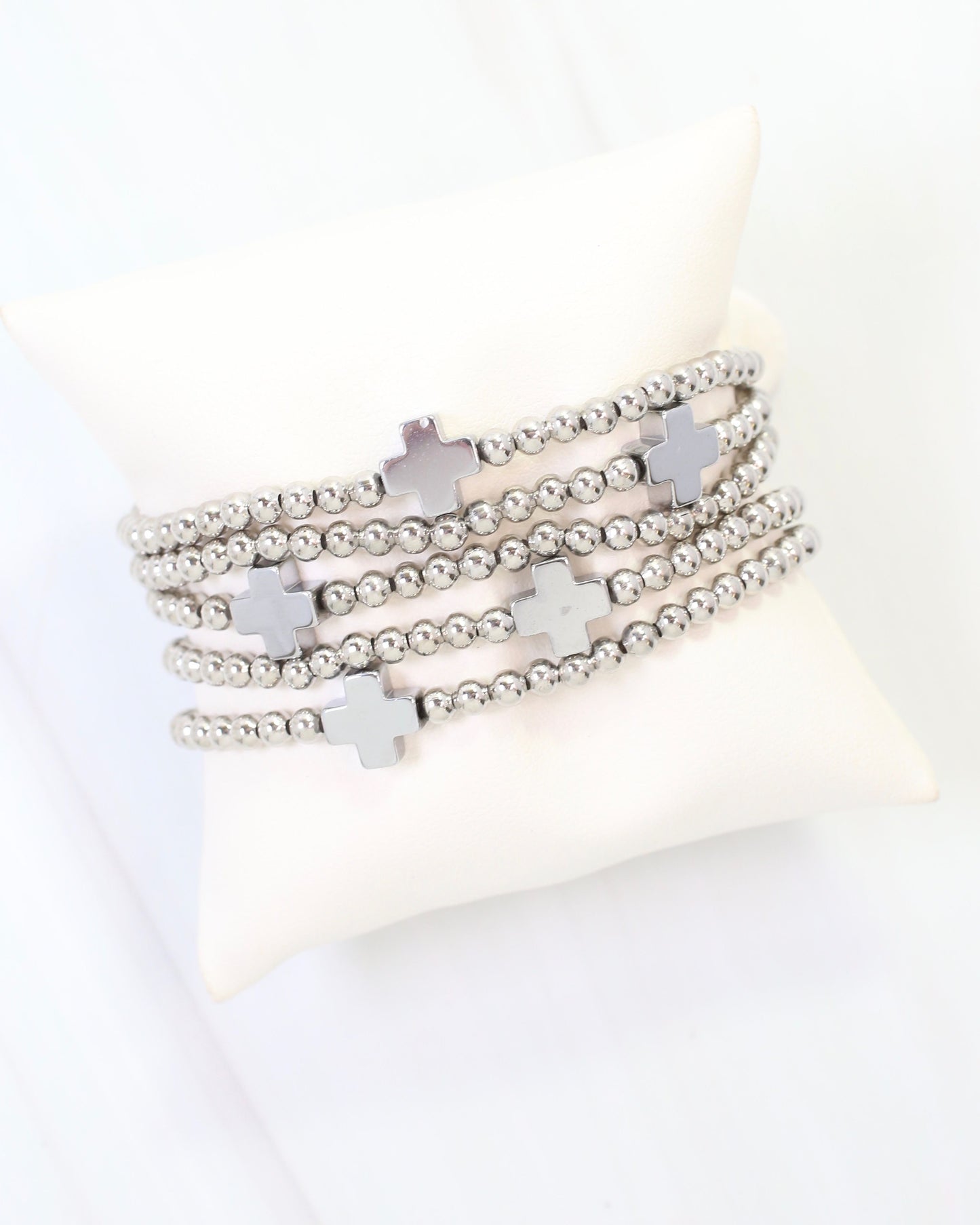 Olstead Cross Bracelet Set Silver