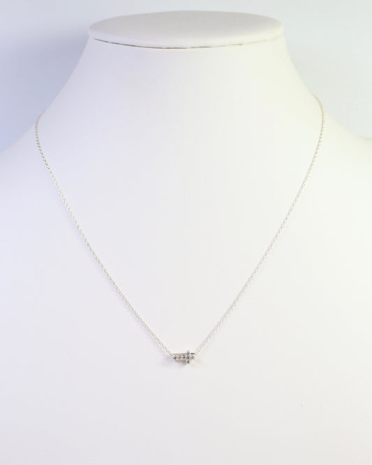 Milton Side Cross Necklace Silver