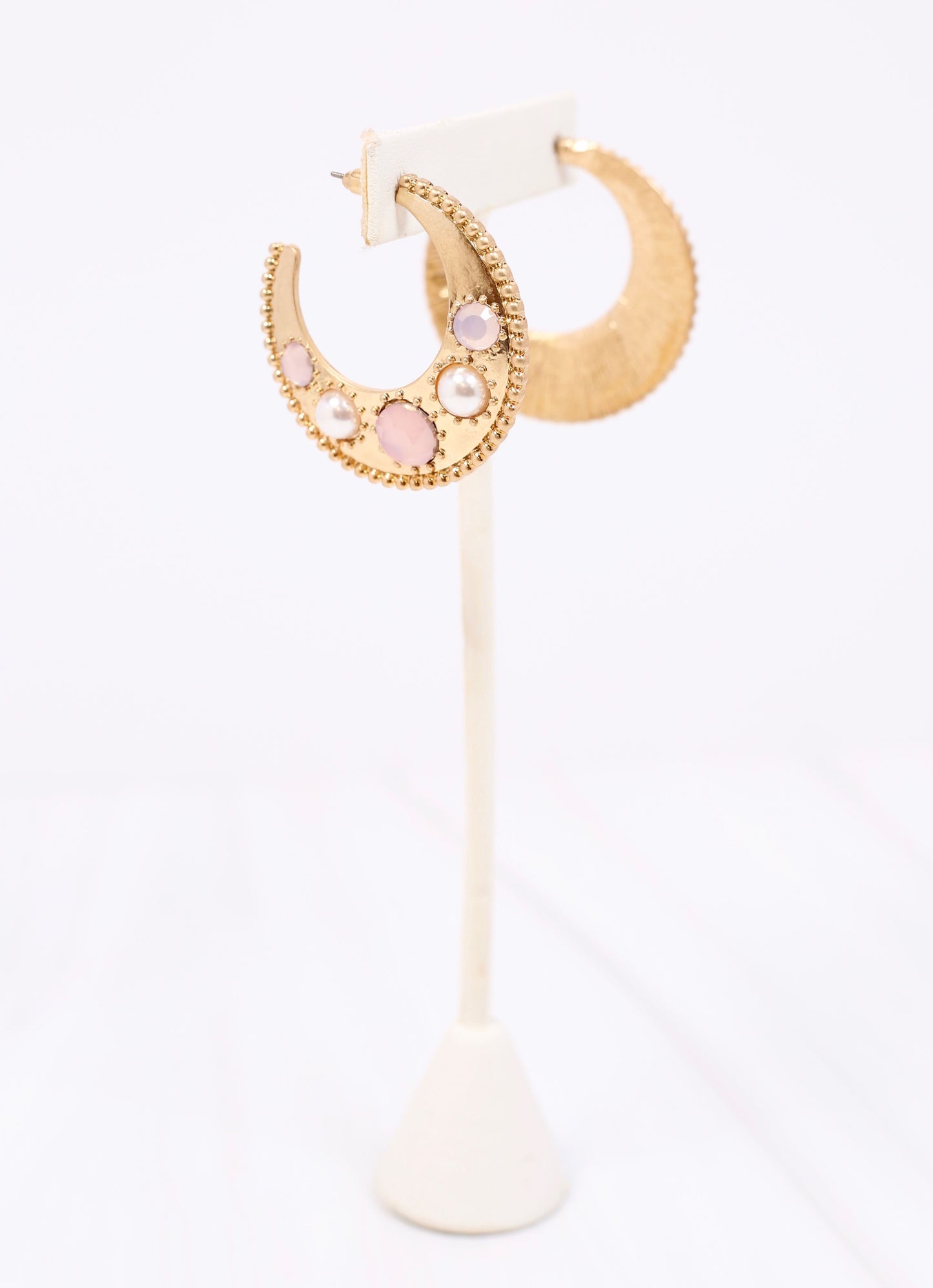 Sylvester Stone Hoop Earring PINK OPAL