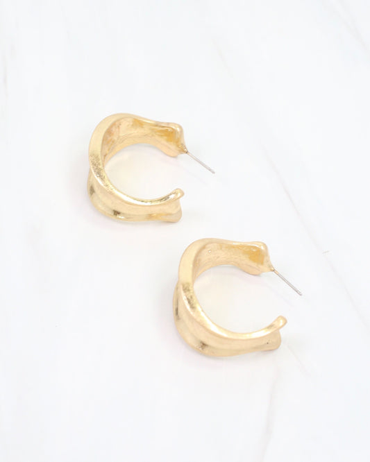 Old Augustine Hoop Earring Worn Gold