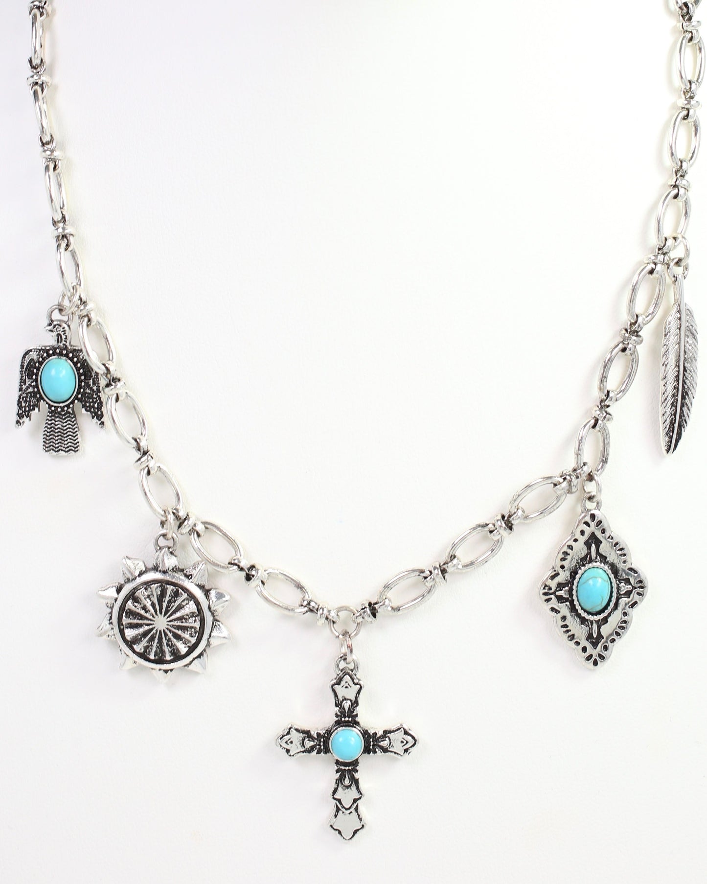 Durango Western Charm Necklace Silver