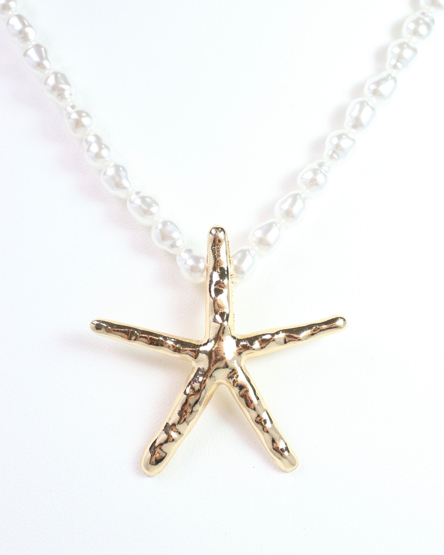 Serena Starfish Charm Necklace Pearl