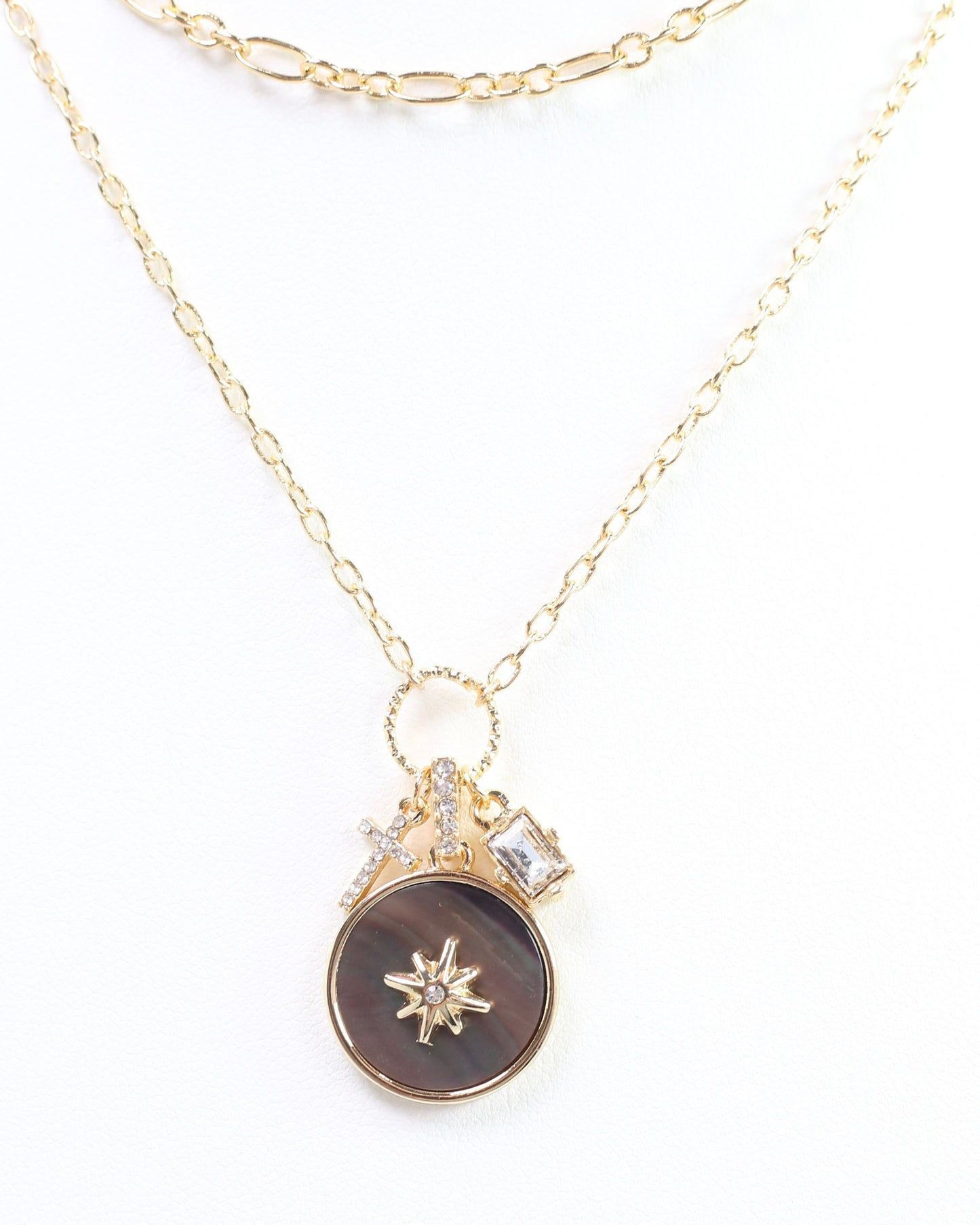 Astrid Abalone Charm Necklace Gold