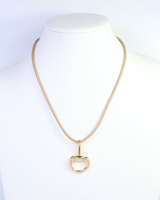 Finley Horsebit Cord Necklace Tan