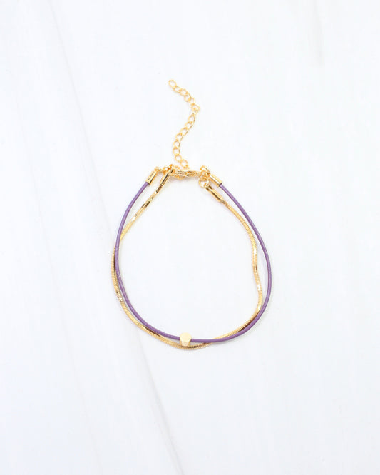 Paula Cord and Chain Bracelet Purple