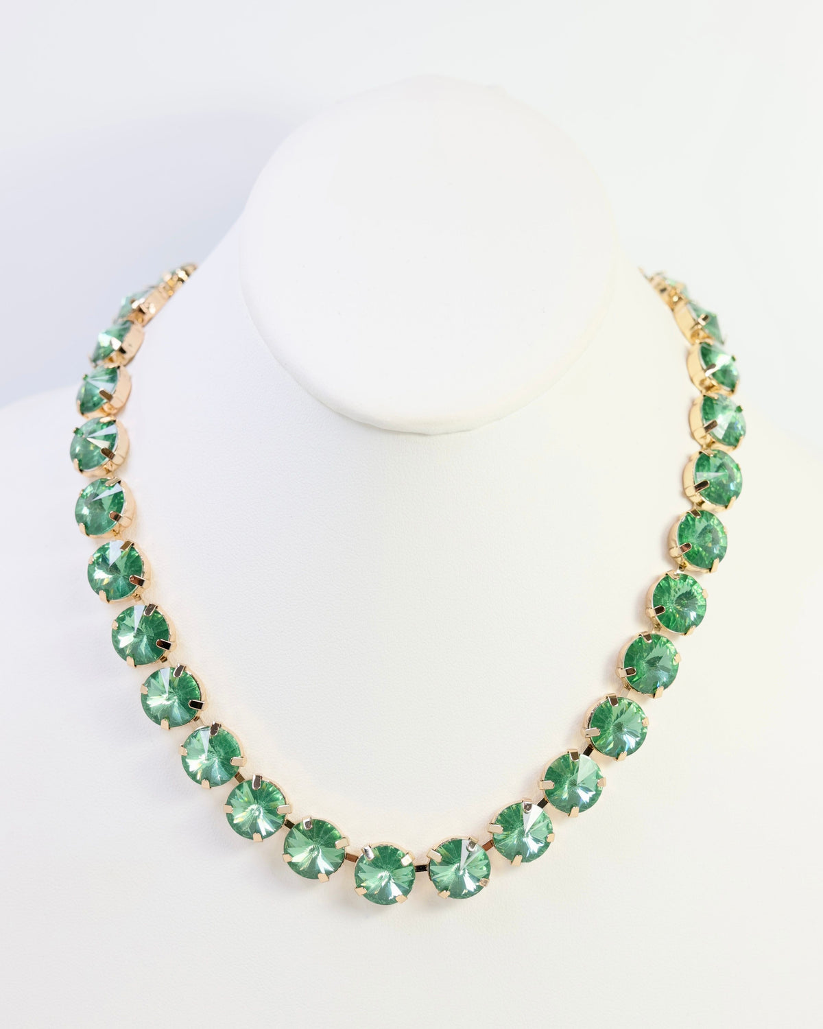 Harper Medium Rhinestone Necklace Green