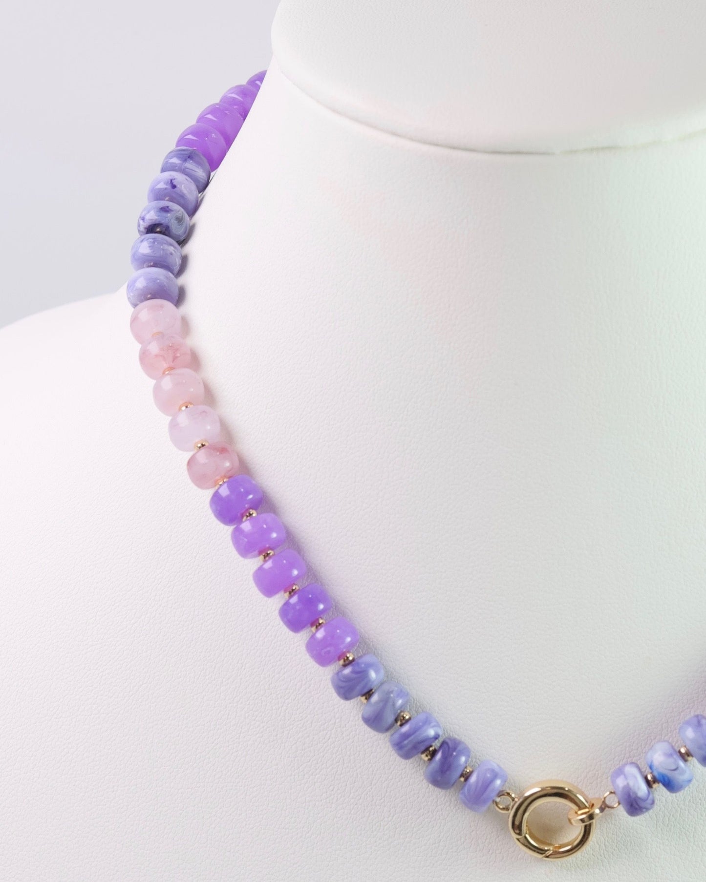 Tiara Beaded Toggle Necklace Purple
