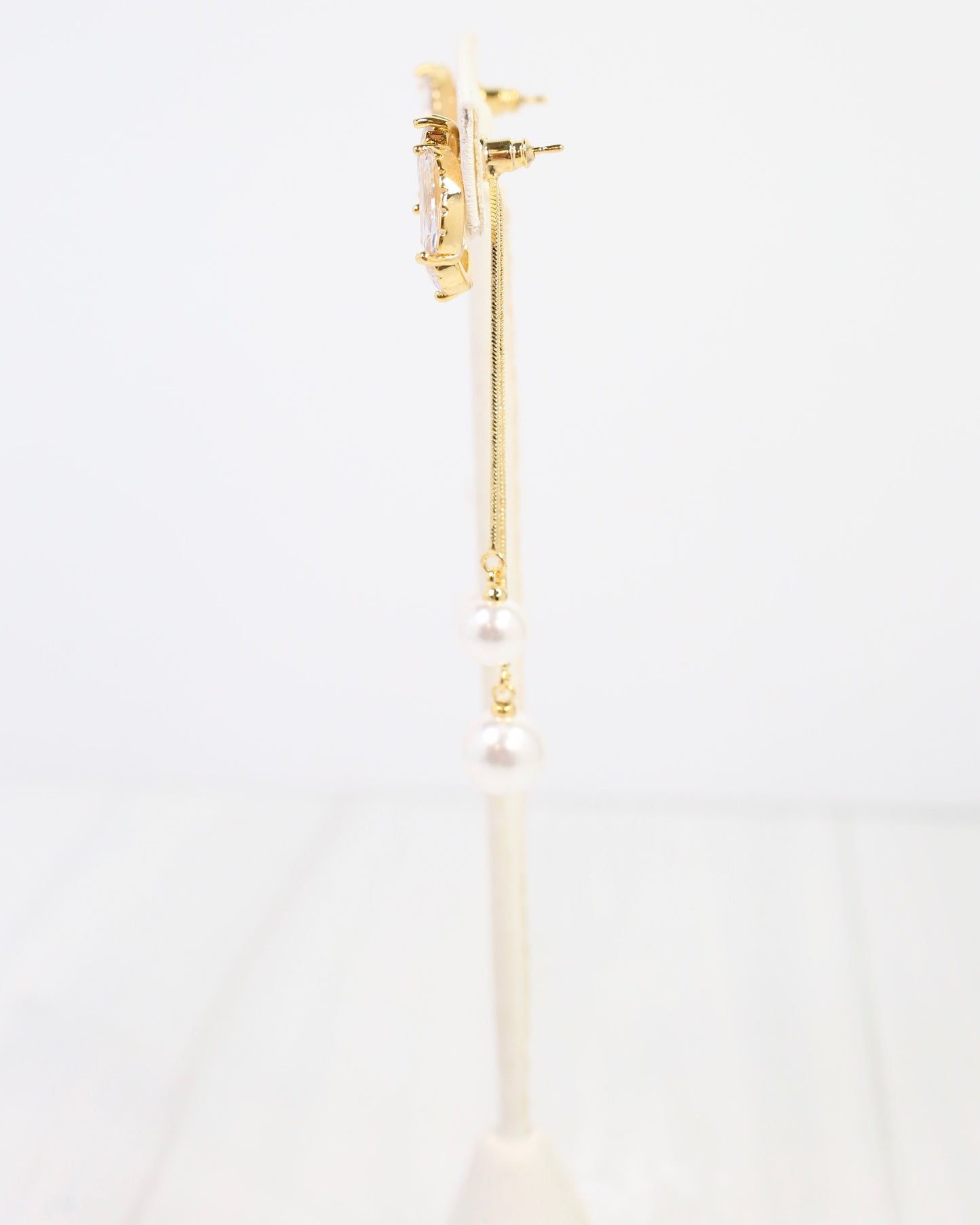 Bristol Front and Back Crystal Earring Gold