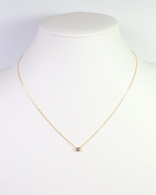 Lincoln CZ Baguette Necklace WR Gold