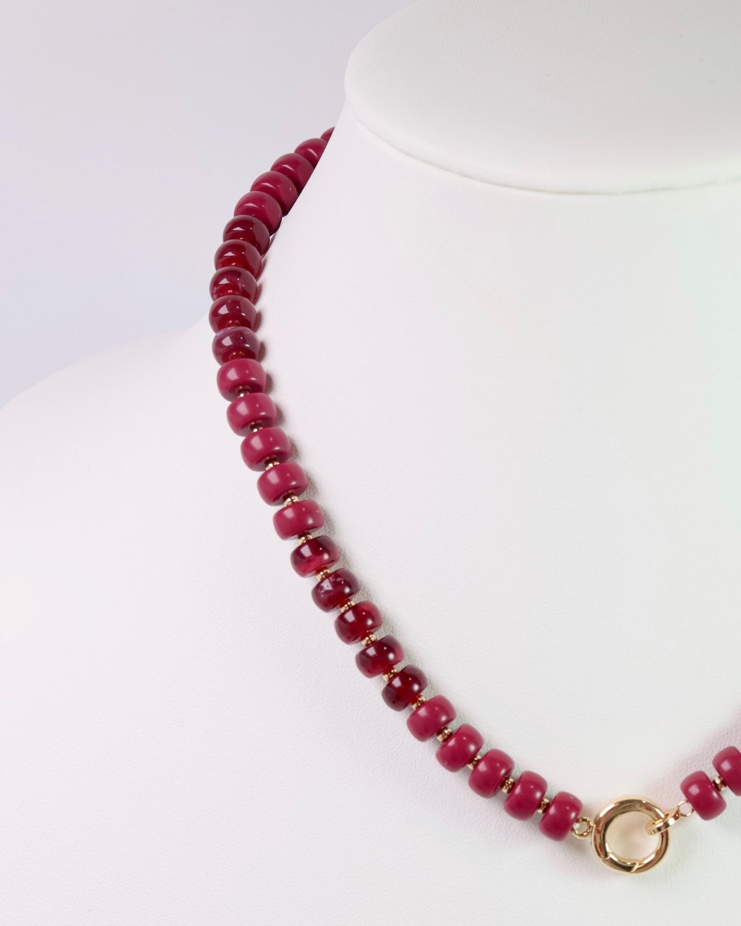 Tiara Beaded Toggle Necklace Burgundy