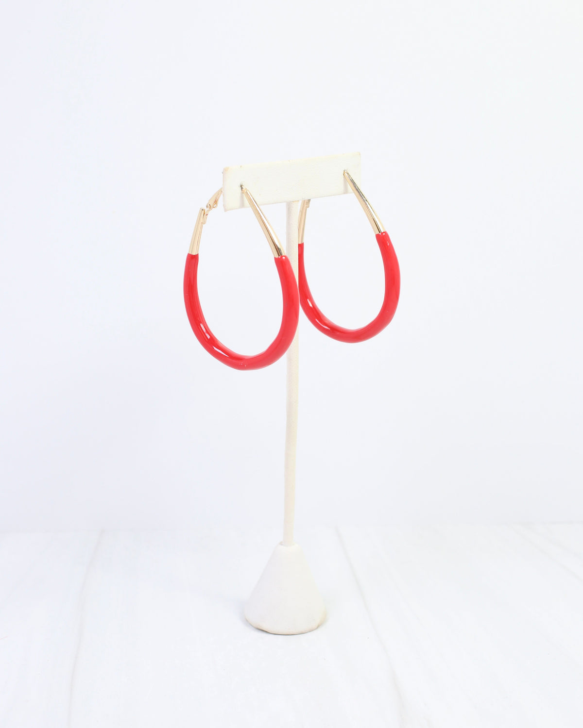 Brynwood Oval Hoop Earring Red