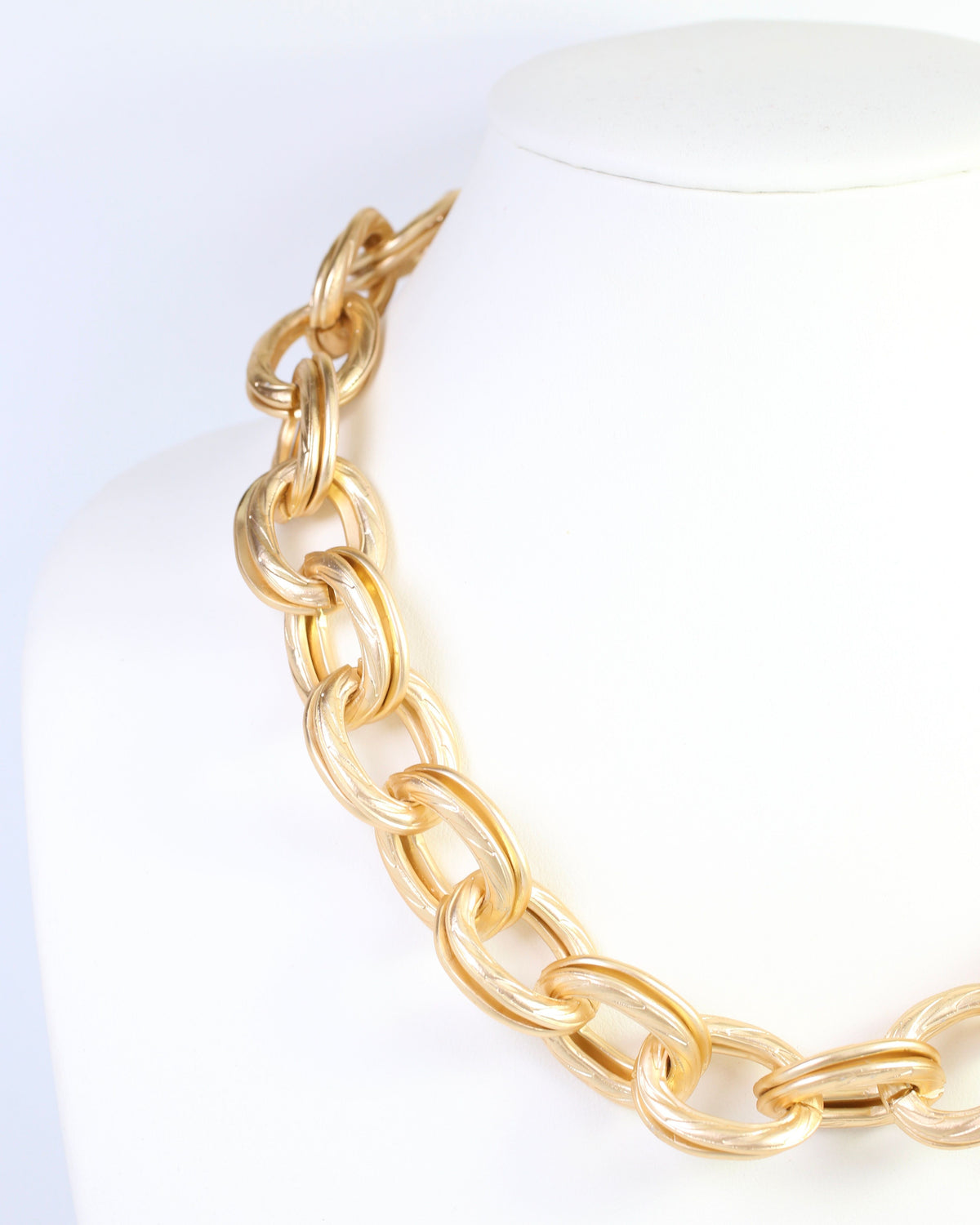Londyn Double Link Necklace Matte Gold