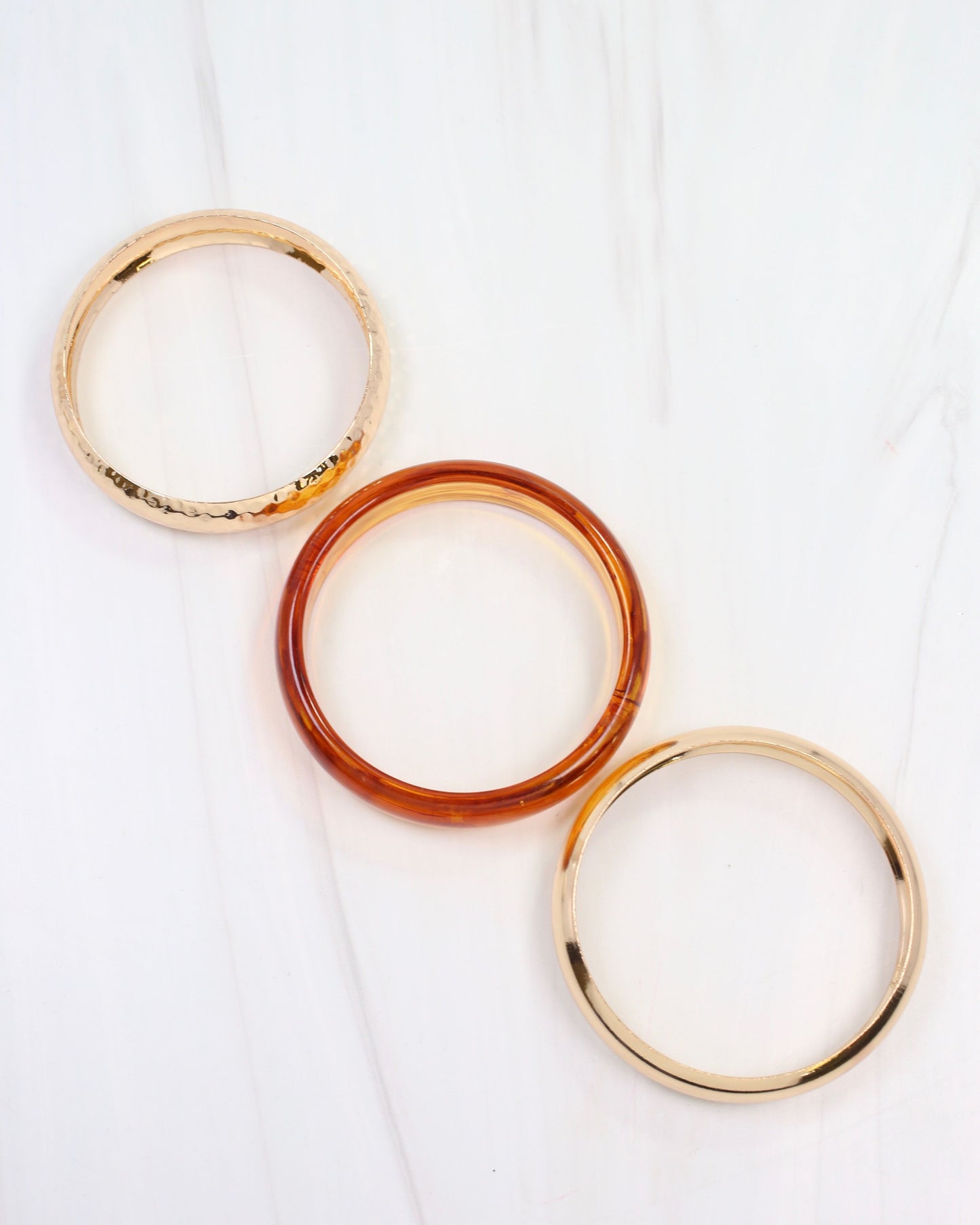 Chanute Gold Bangle Bracelet Set Tortoise