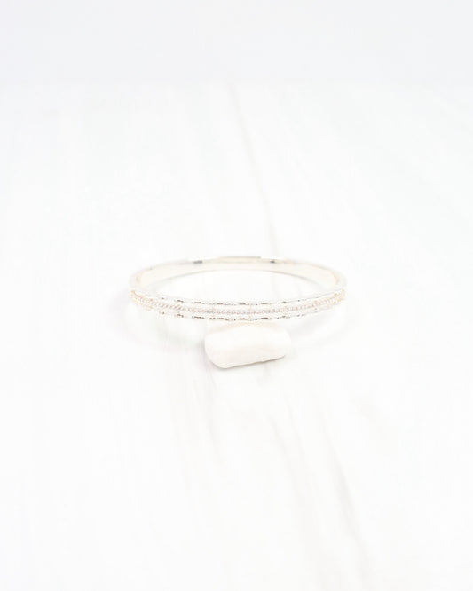 Willa CZ Lined Bangle Bracelet WR Silver