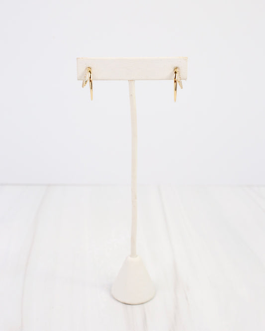 Chadron Double CZ Hoop Earring WR Gold