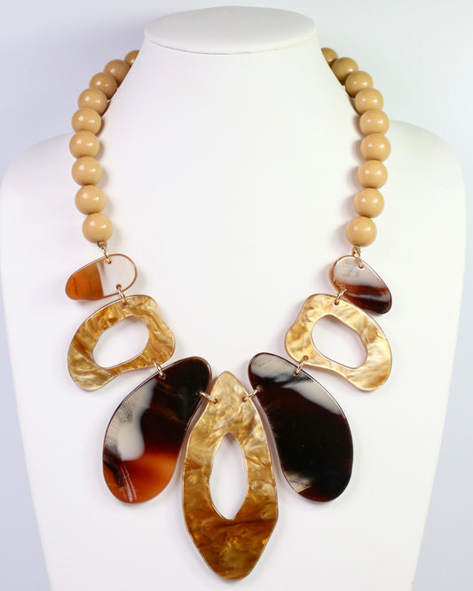 Saratoga Beaded Statement Necklace Natural