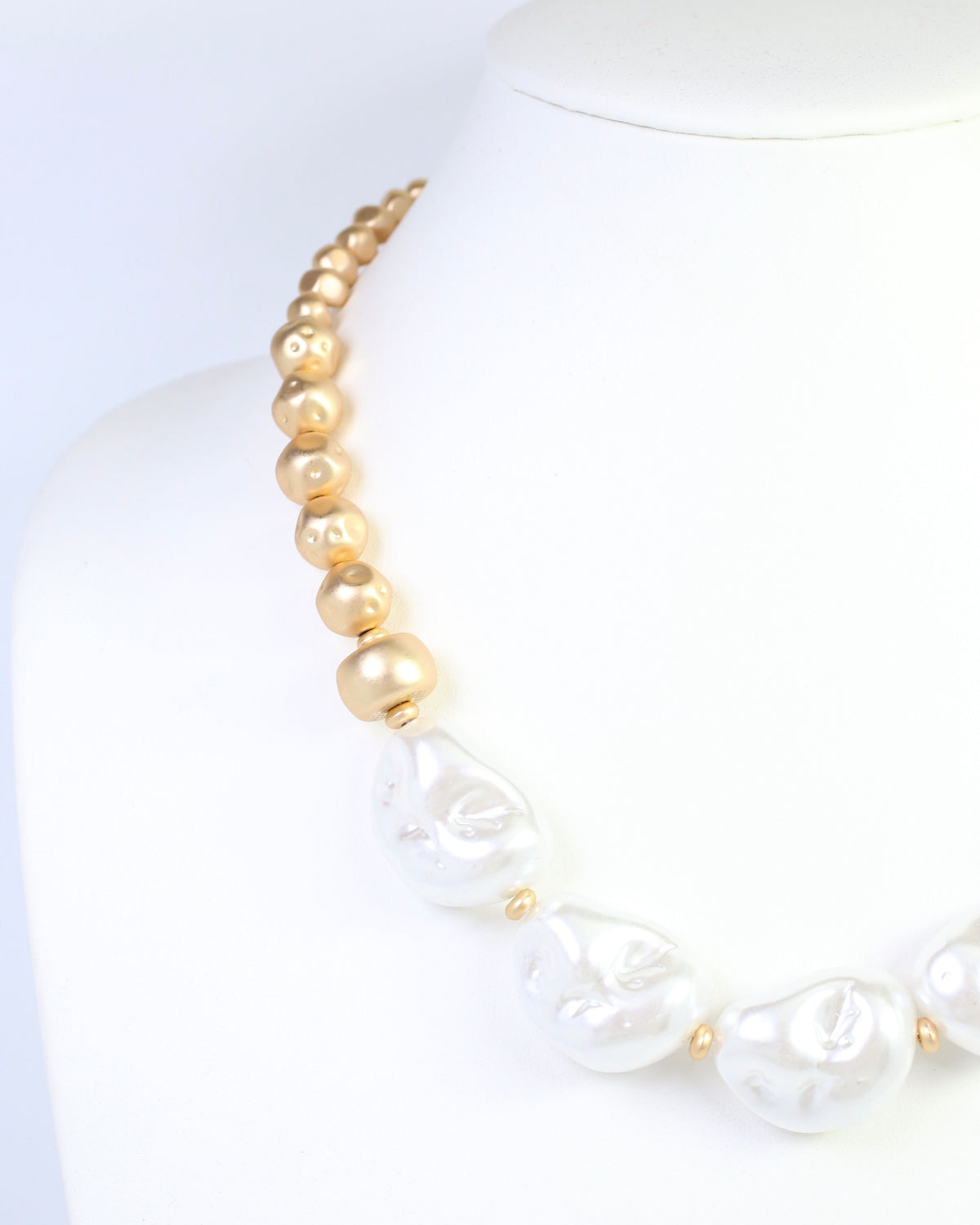 Alanbrooke Pearl Beaded Necklace Worn Gold