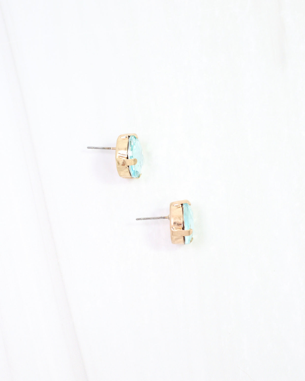 Andi Large Rhinestone Stud Earring Aqua