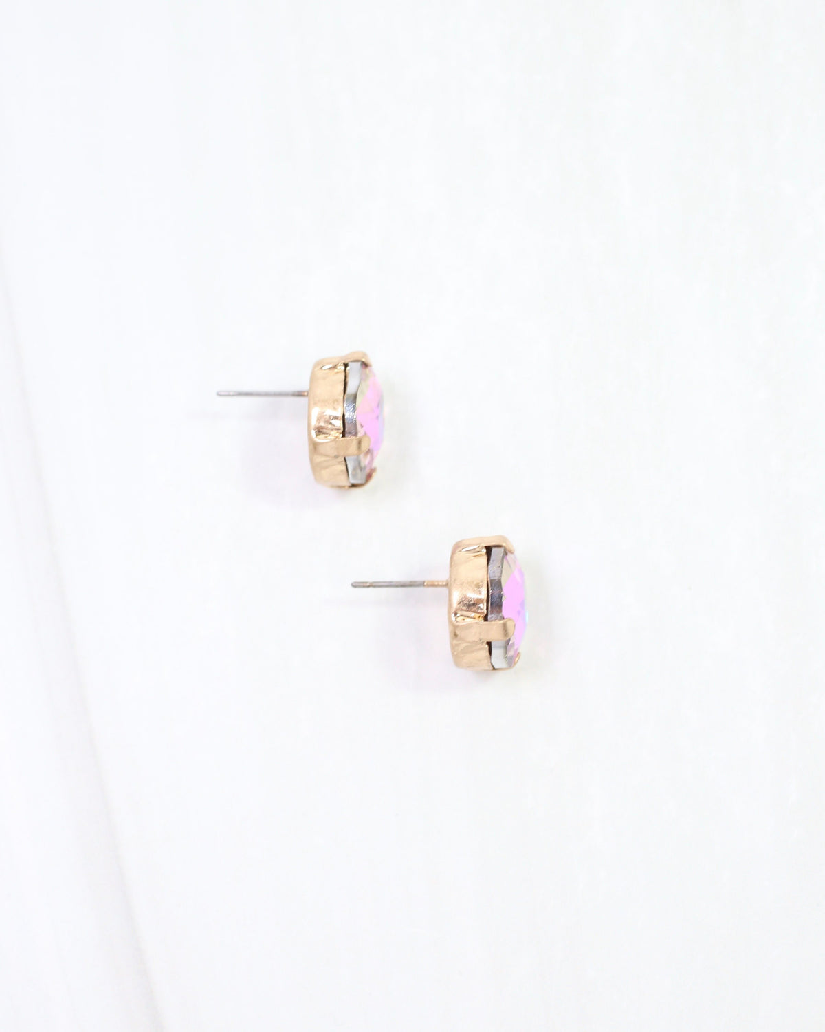Andi Large Rhinestone Stud Earring Purple AB