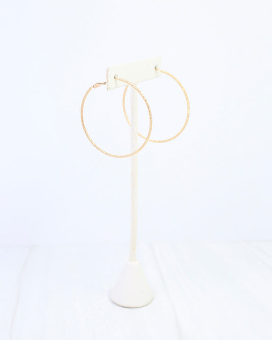 Litzy Textured Hoop Earring WR Gold