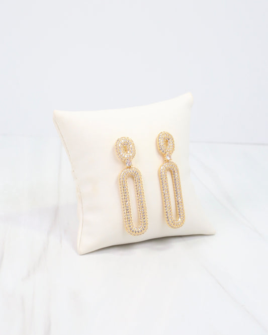Williston CZ Pave Drop Earring WR Gold