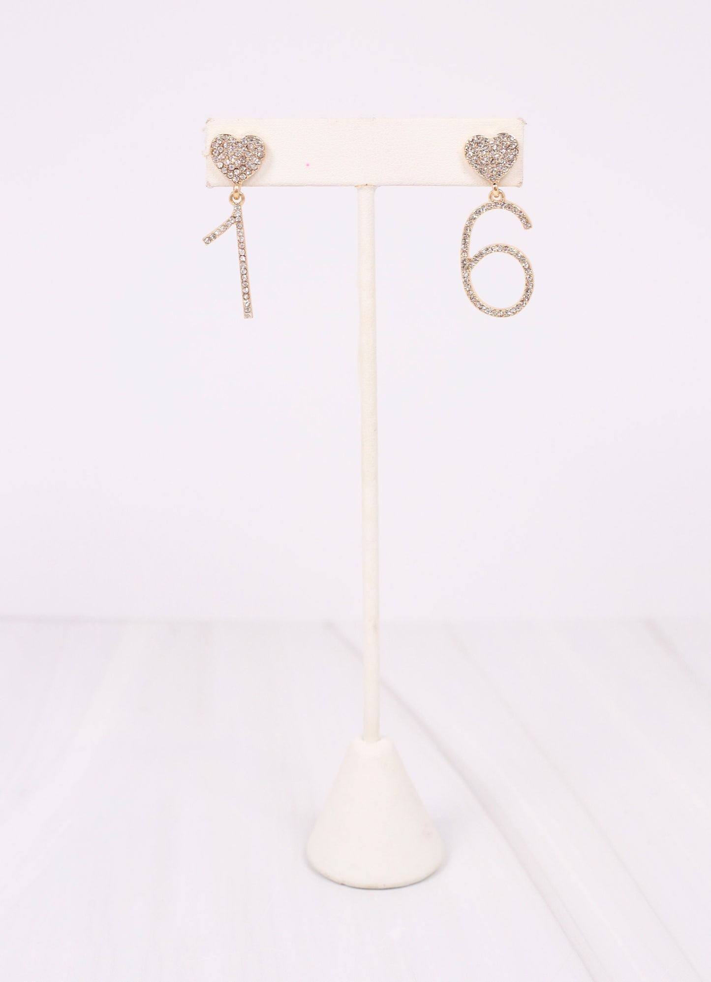 16 CZ Drop Earring Gold